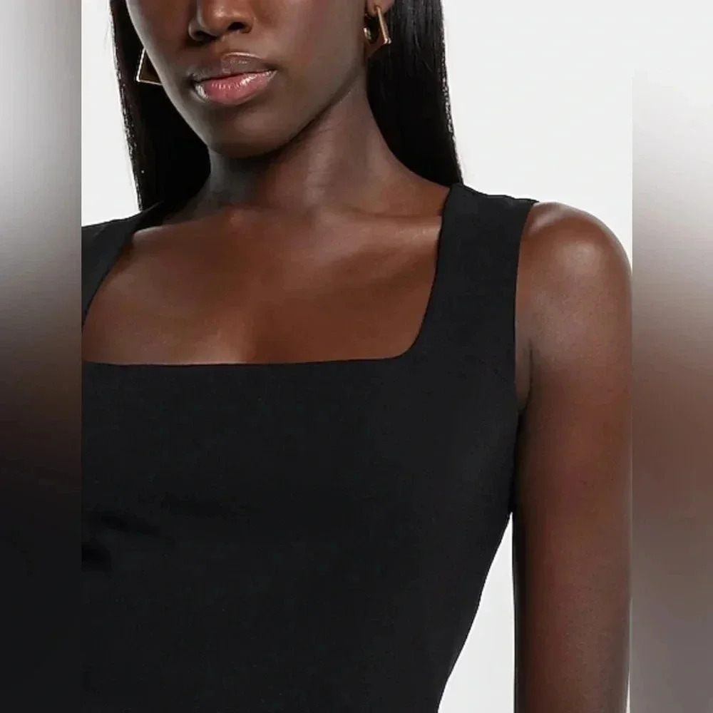 NEW with tags (NWT) Express Black Square Neck Cropped tank top. - Picture 2 of 6